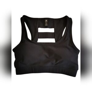 99 Degrees by Reflex Strappy Back Sports Bra Black Yoga Gym Athleisure Sz XS